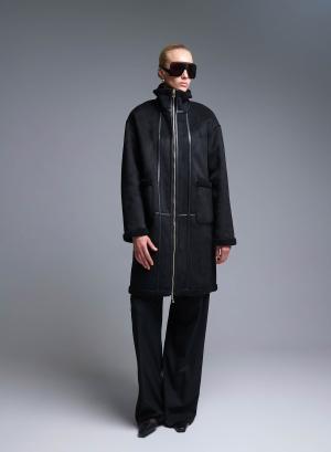 Black reversible Overcoat Mouton-Teddy Emme Marella - 50460