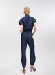 Dark Blue Denim Jumpsuit with same fabric belt Milla-5