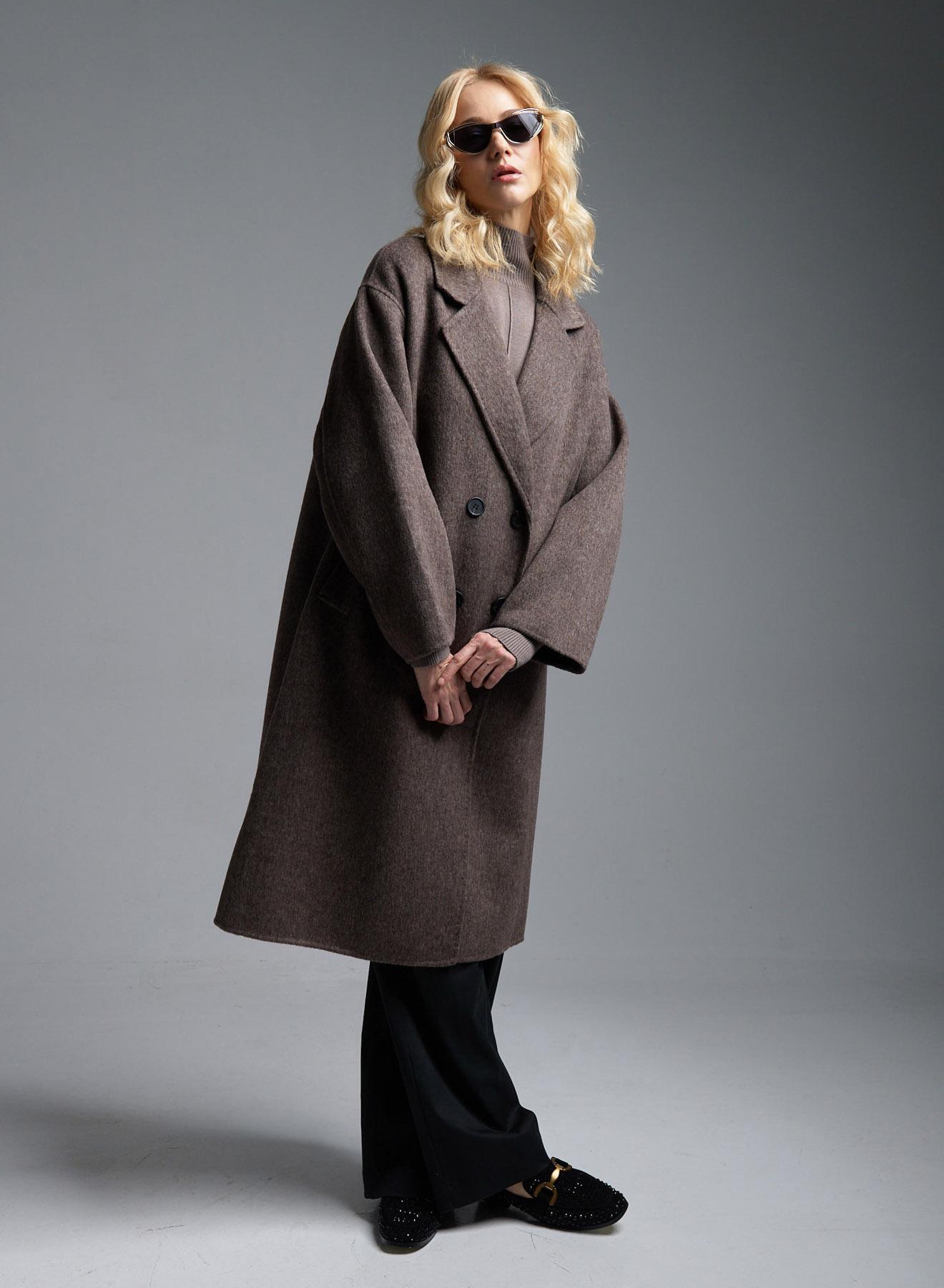 Brown double breasted Coat Viclolo - 4