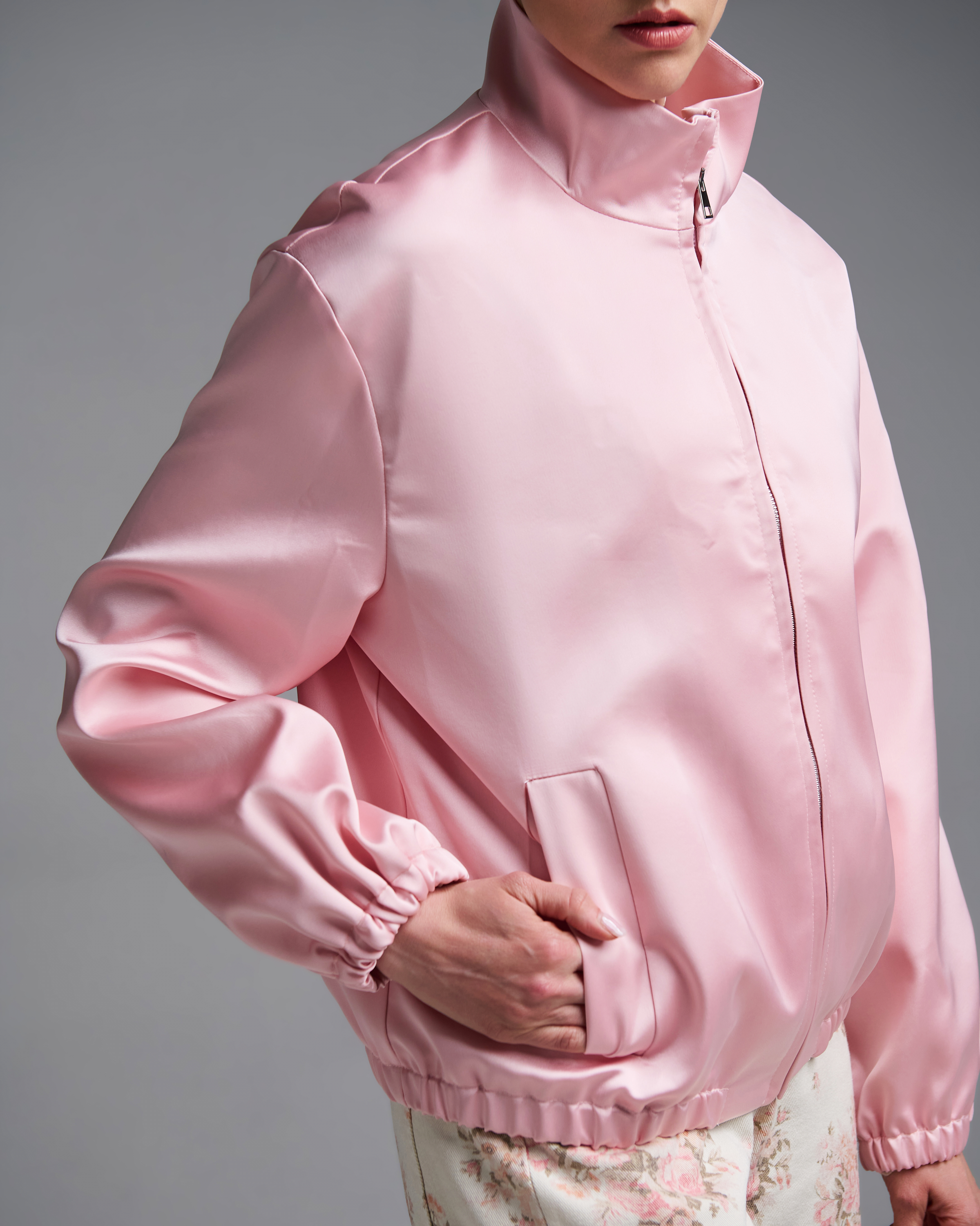 Ροζ σατέν Μπουφάν bomber Vicolo - 3