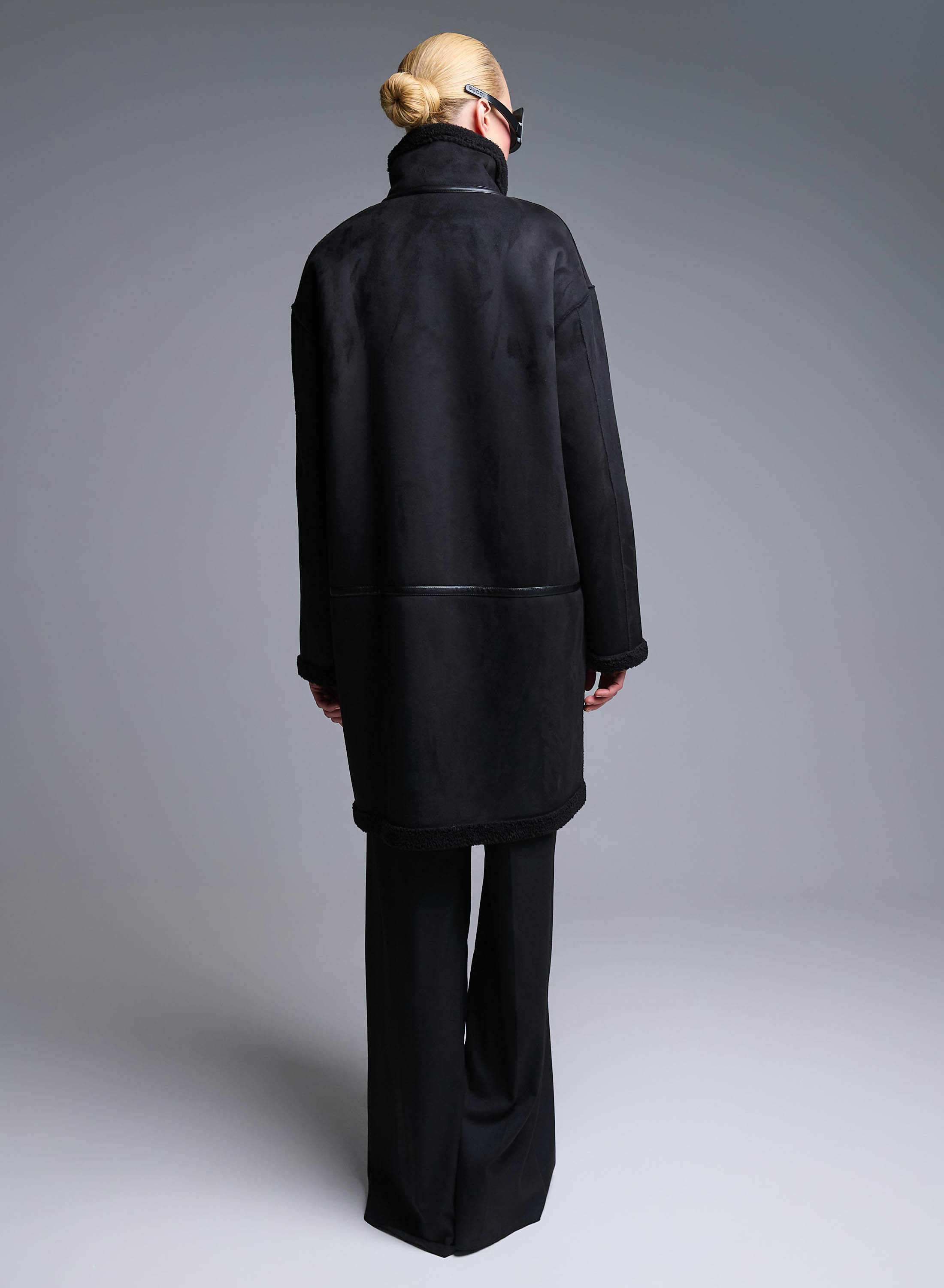Black reversible Overcoat Mouton-Teddy Emme Marella - 5