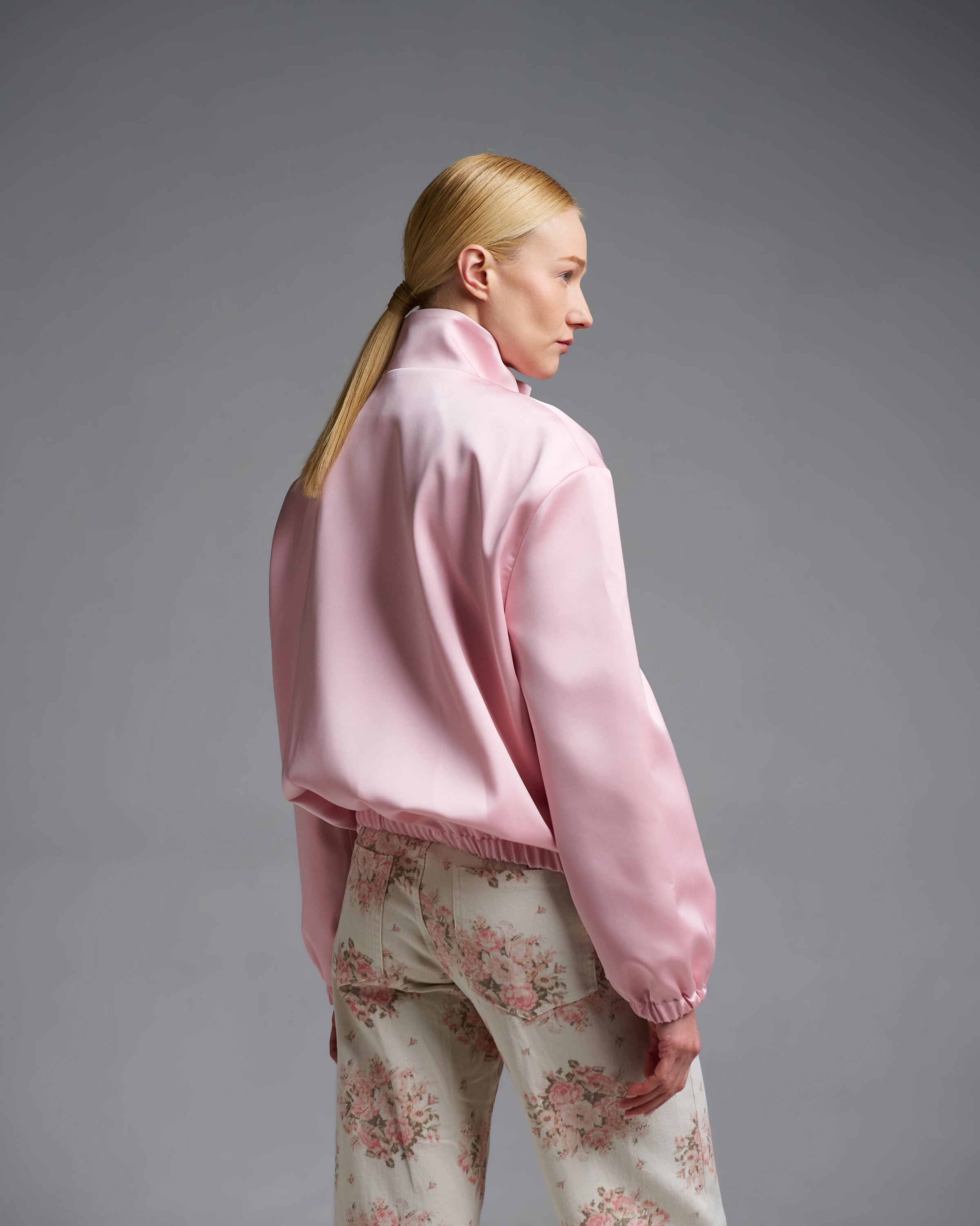 Ροζ σατέν Μπουφάν bomber Vicolo - 4