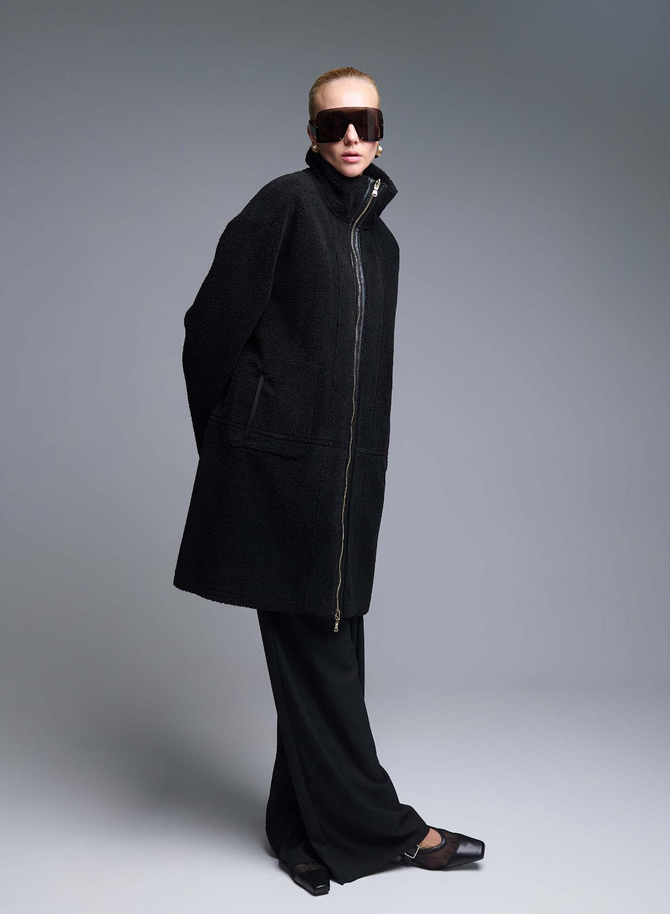 Black reversible Overcoat Mouton-Teddy Emme Marella - 1