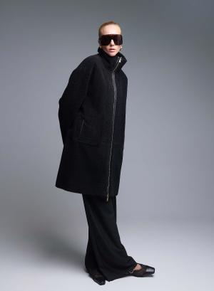 Black reversible Overcoat Mouton-Teddy Emme Marella - 50468