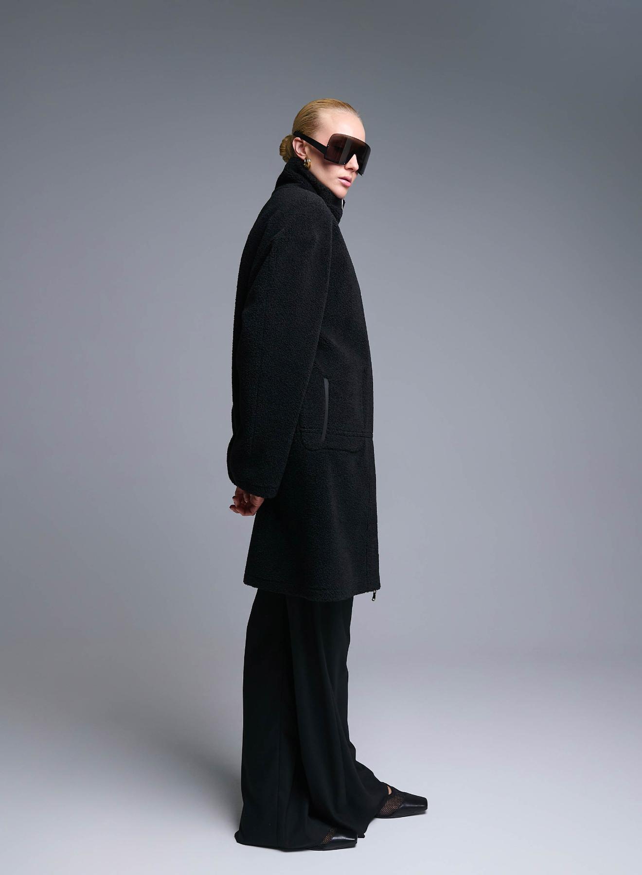 Black reversible Overcoat Mouton-Teddy Emme Marella - 3