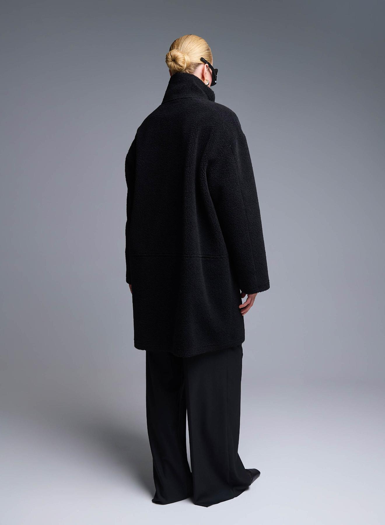 Black reversible Overcoat Mouton-Teddy Emme Marella - 4
