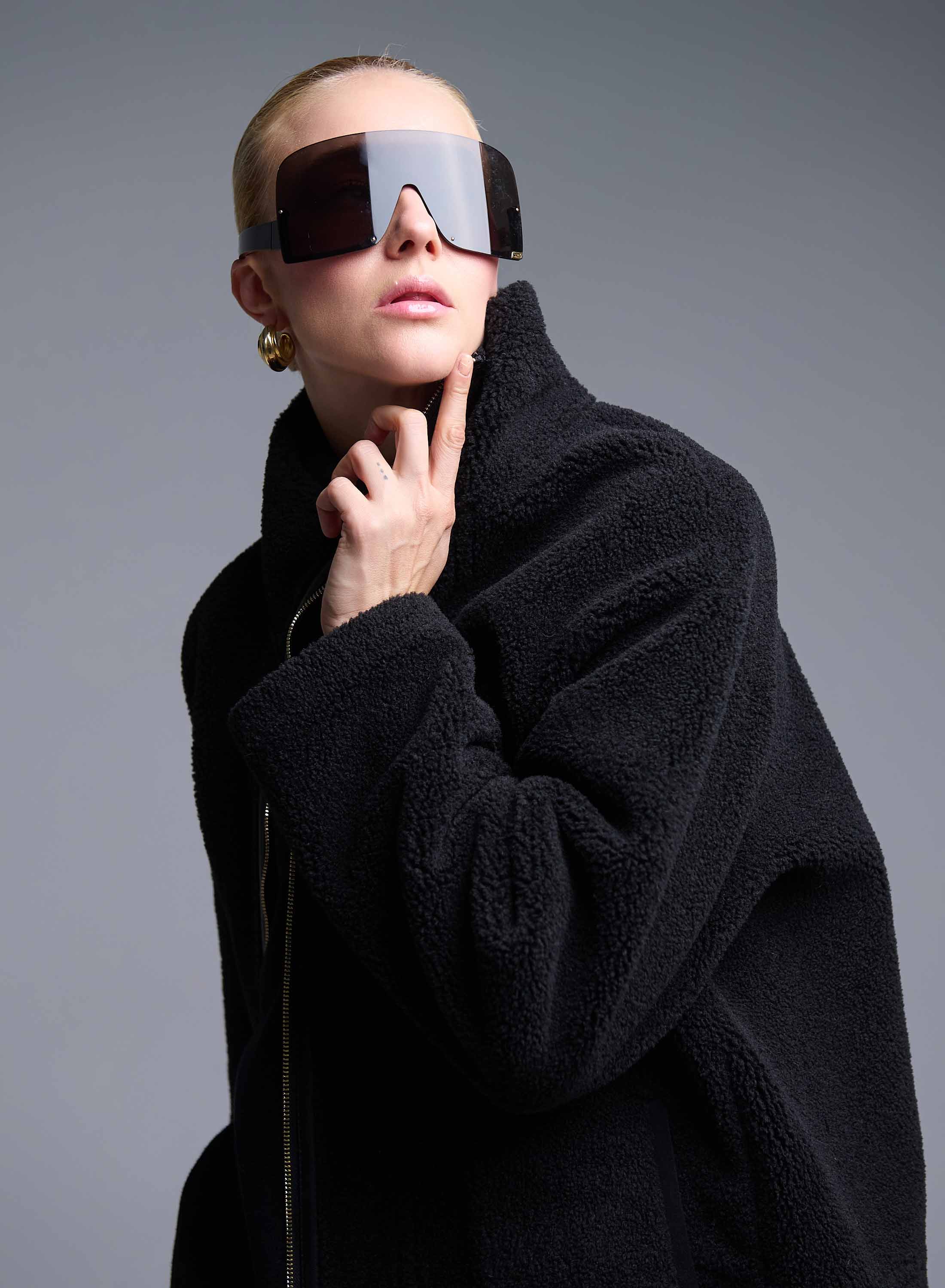 Black reversible Overcoat Mouton-Teddy Emme Marella - 1