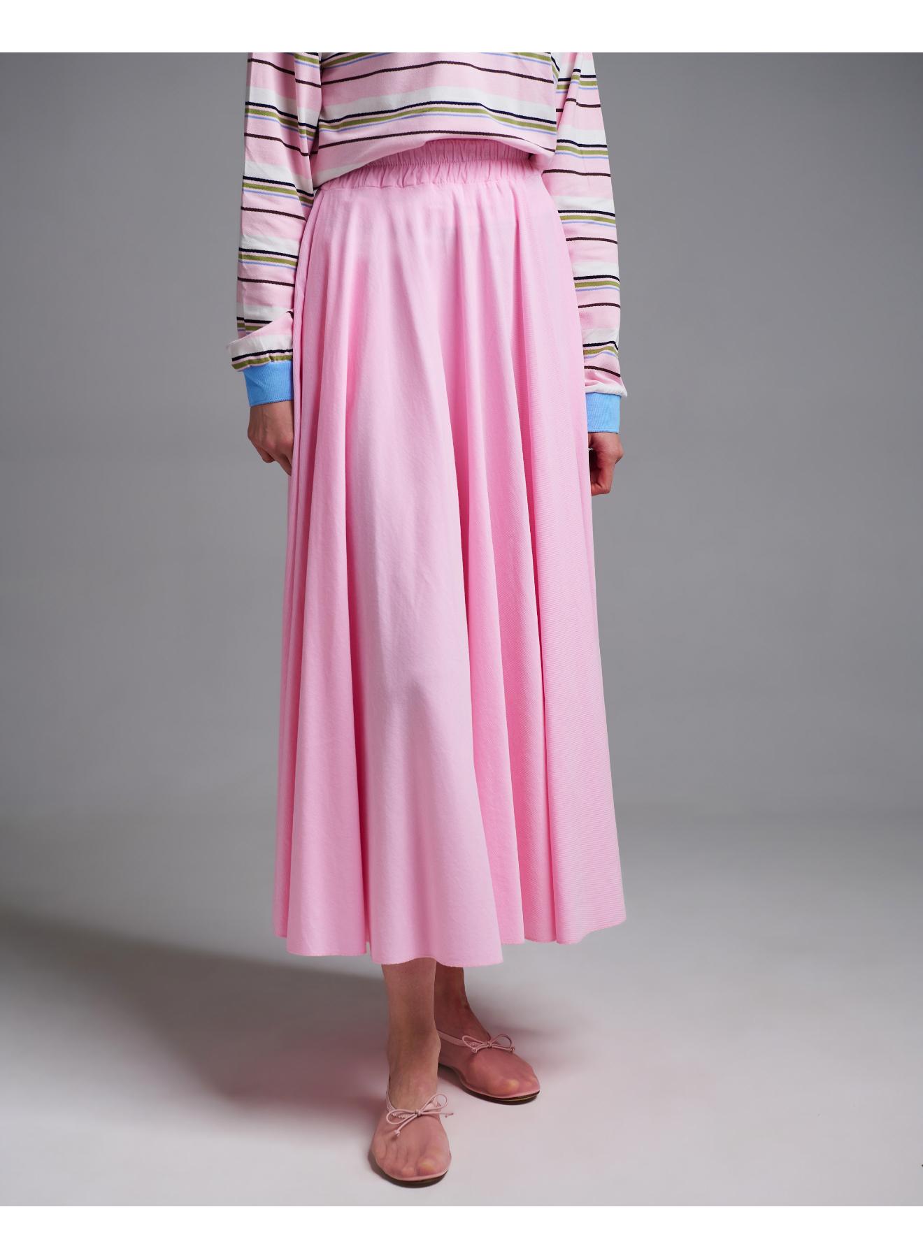 Pink corduroy Skirt with pockets and with with elasticated waistband Valentina Milano - 5