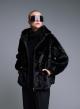 Black hooded eco fur Jacket Bg - 3
