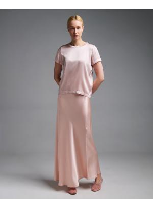 Ροζ nude silky touch Φούστα με λάστιχο πίσω στη μέση Vicolo - 55939