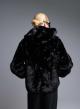 Black hooded eco fur Jacket Bg - 4