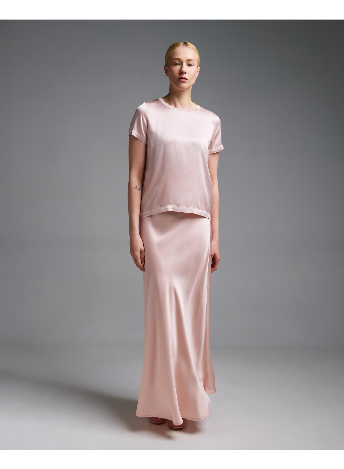 Ροζ nude silky touch Φούστα με λάστιχο πίσω στη μέση Vicolo - 2