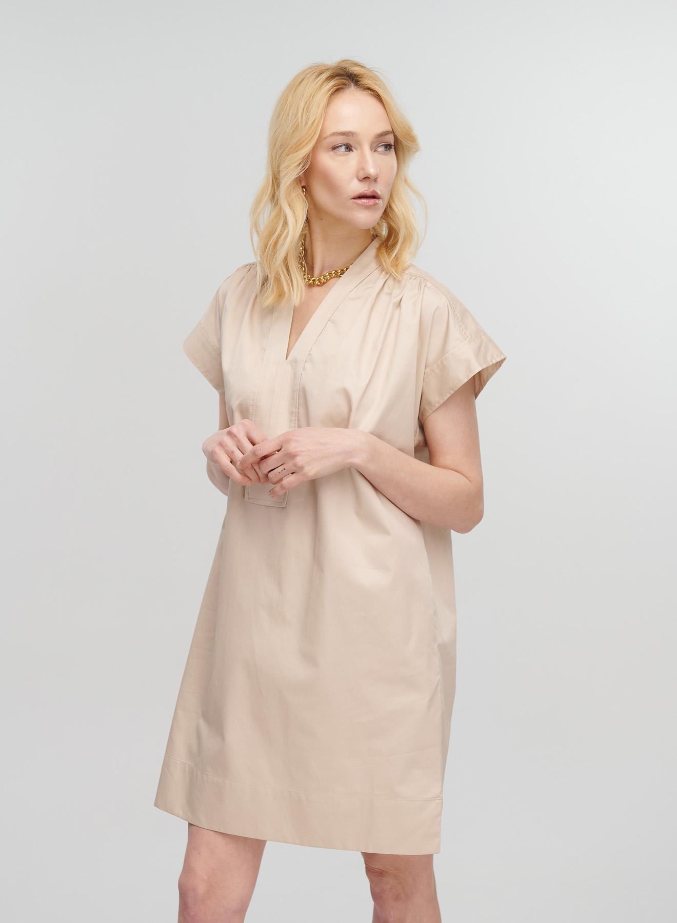 Natural Φόρεμα με V λαιμόκοψη και ζώνη Milla - 1