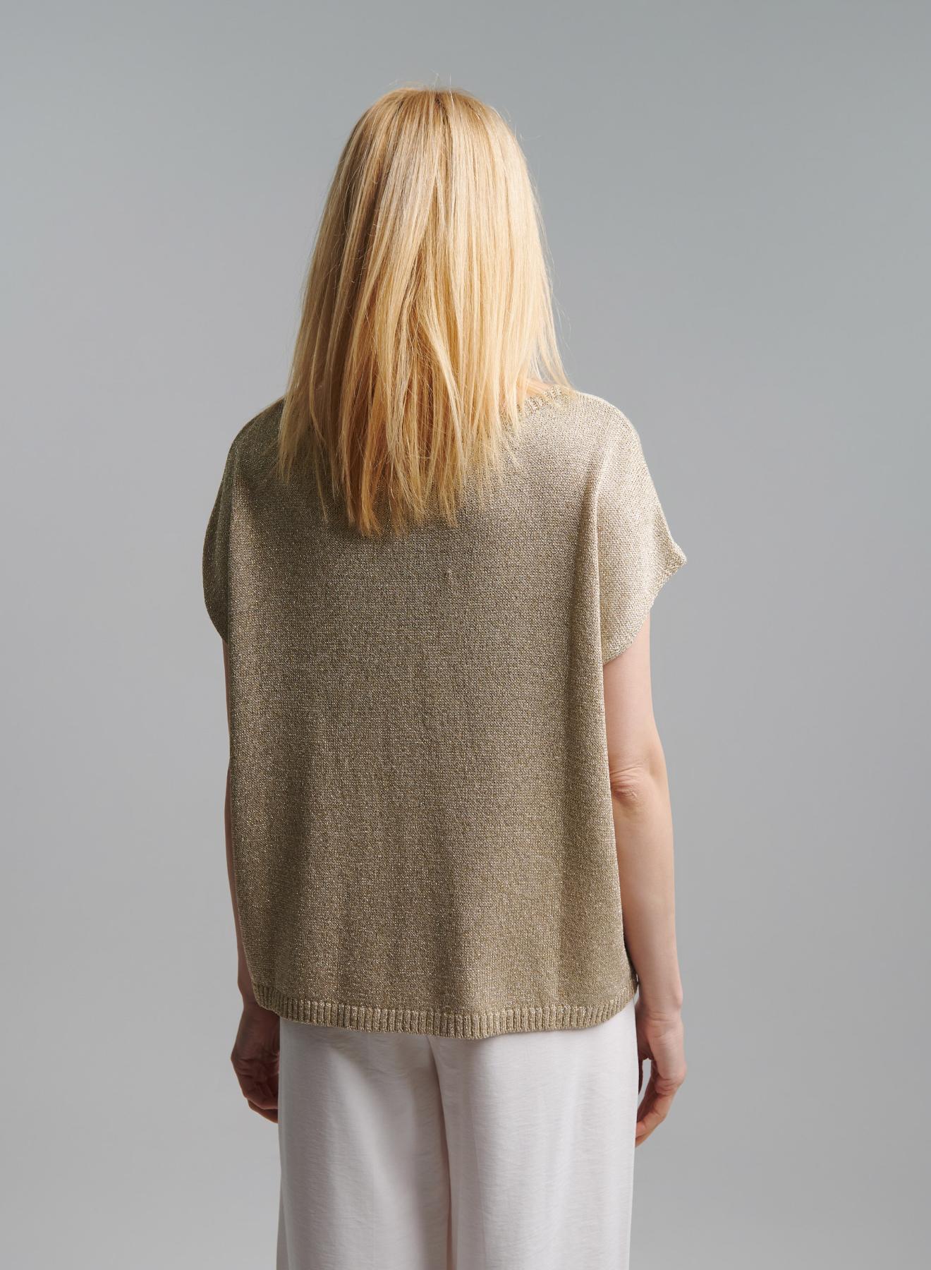 Gold knitted sleeveless Blouse Tensione In - 5