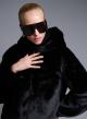 Black hooded eco fur Jacket Bg - 2