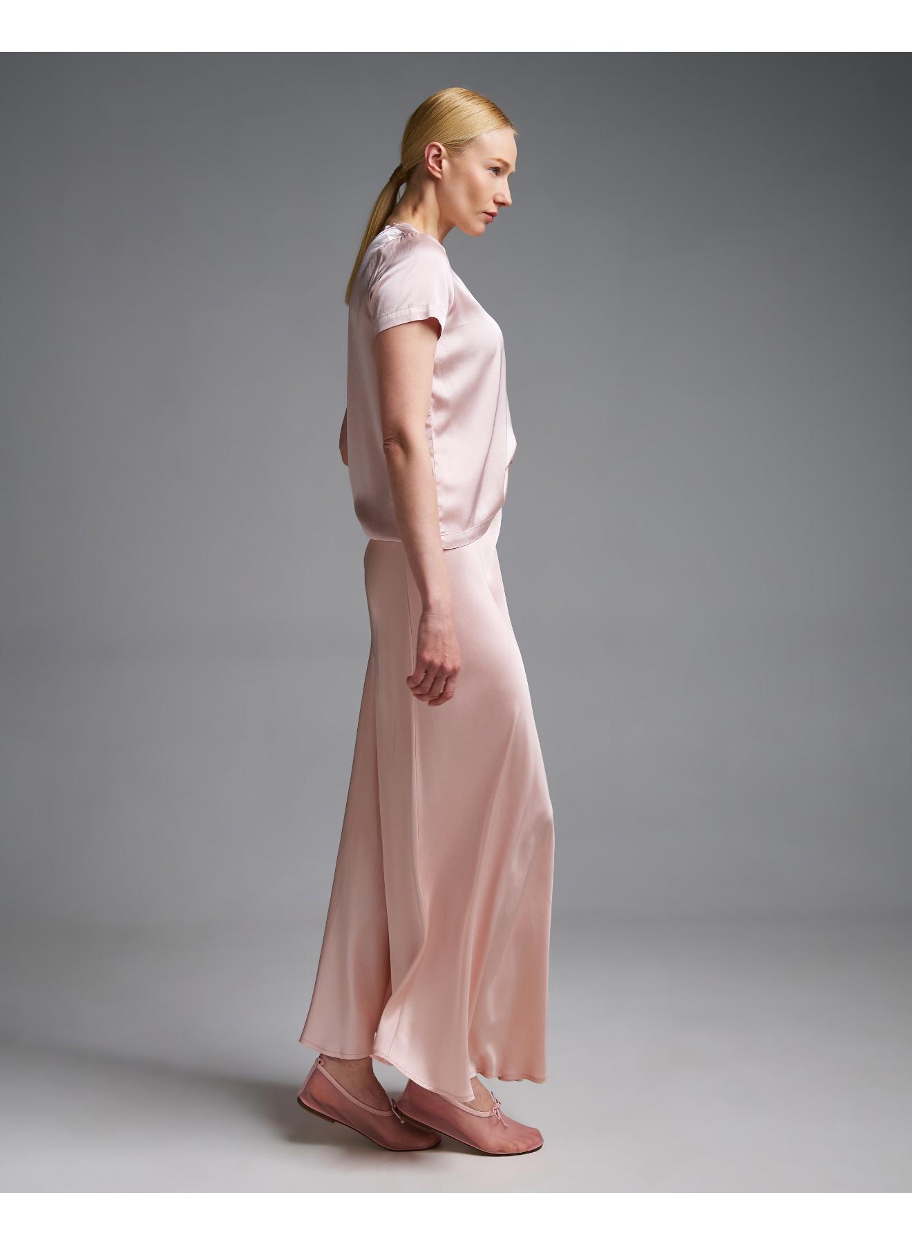 Ροζ nude silky touch Φούστα με λάστιχο πίσω στη μέση Vicolo - 3