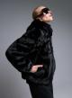 Black hooded eco fur Jacket Bg-5