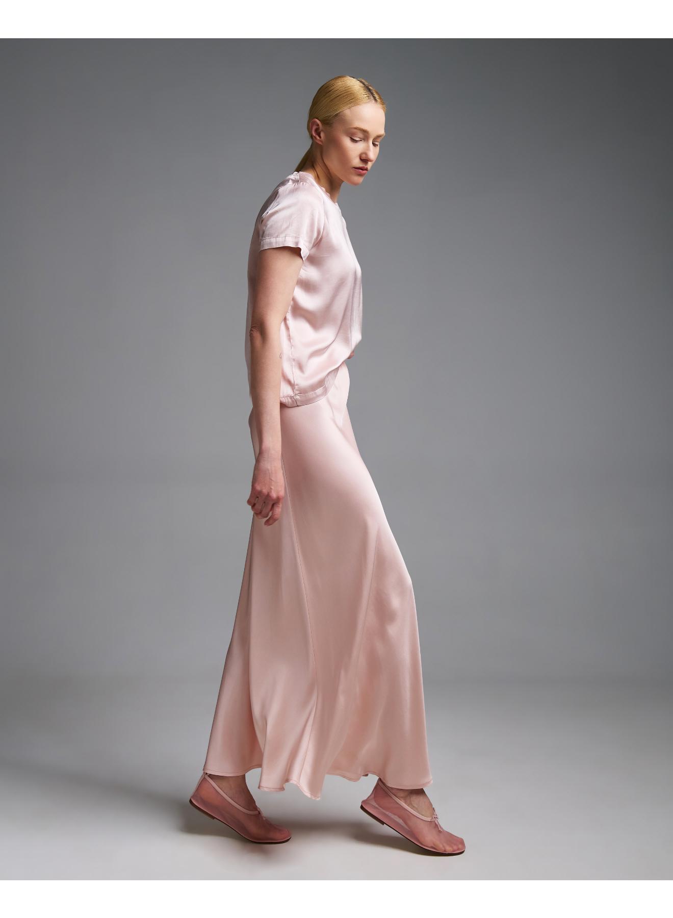 Ροζ nude silky touch Φούστα με λάστιχο πίσω στη μέση Vicolo - 4