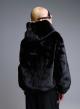 Black hooded eco fur Jacket Bg-6
