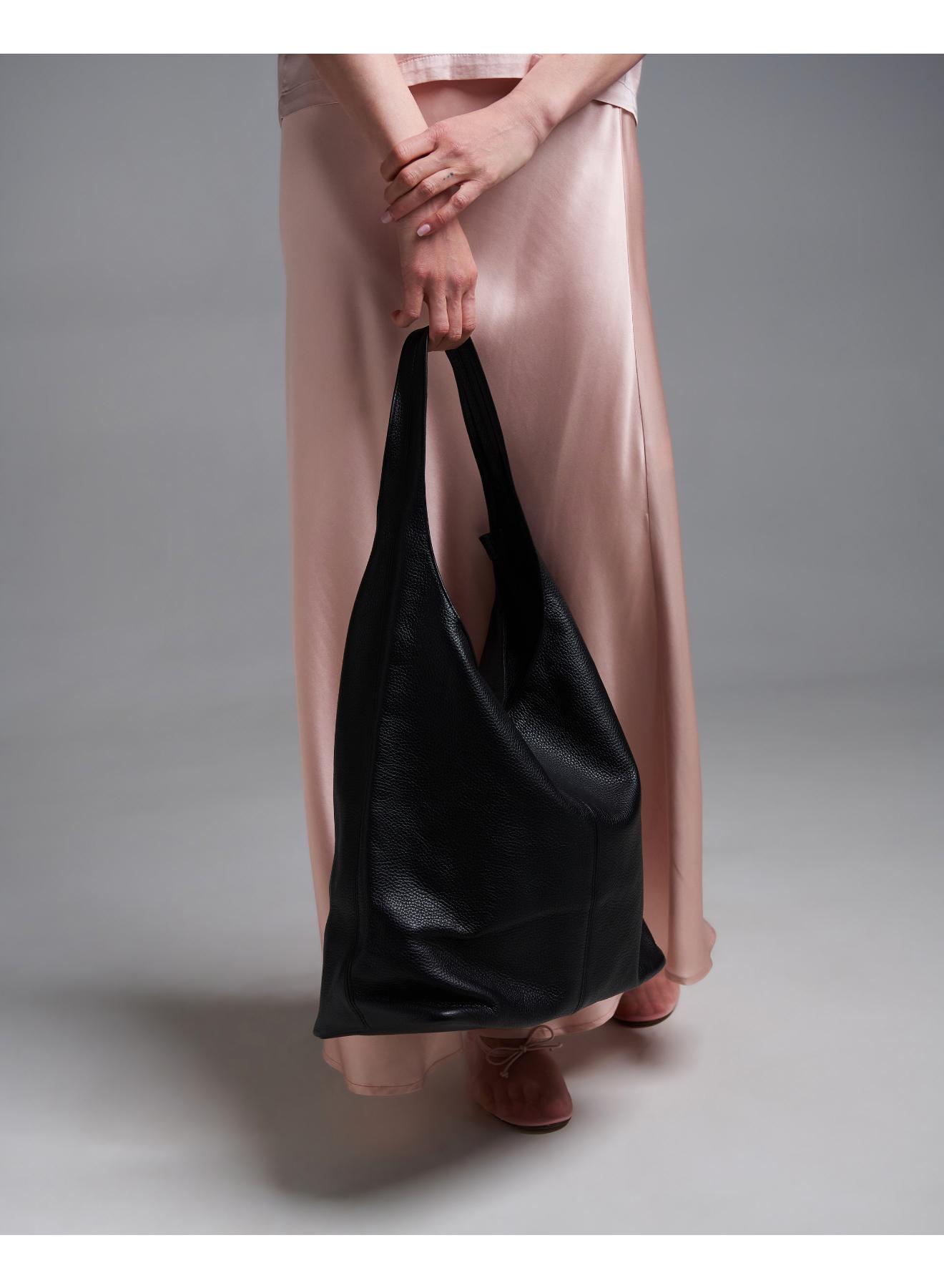 Black leather shoulder Bag Lea Lab - 3