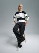 Black-White Sweater with wide stripes and sequins Lara - 4