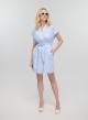 Γαλάζιο Φόρεμα με V λαιμόκοψη και ζώνη Milla - 3