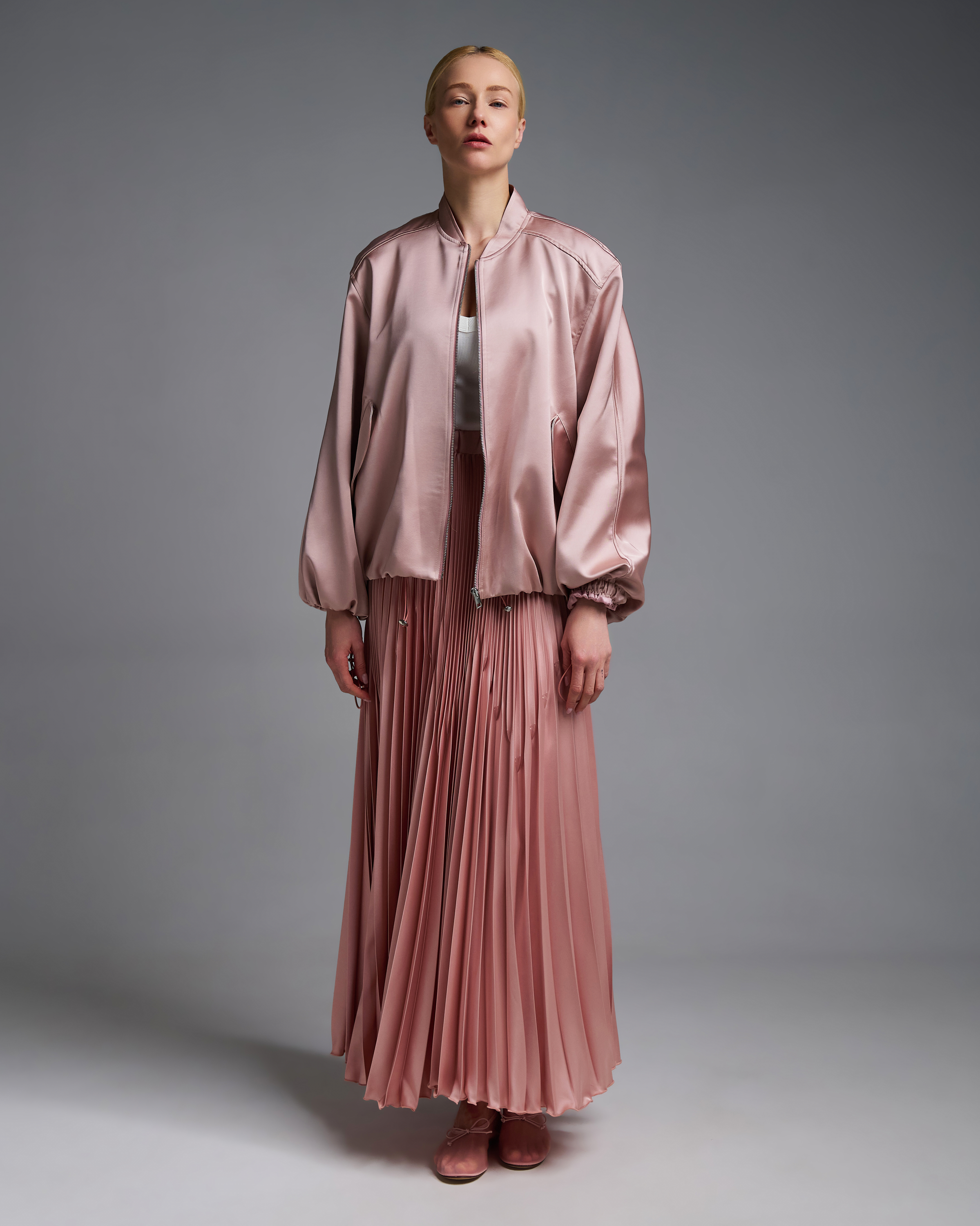Ροζ σατέν Μπουφάν bomber Vicolo - 3