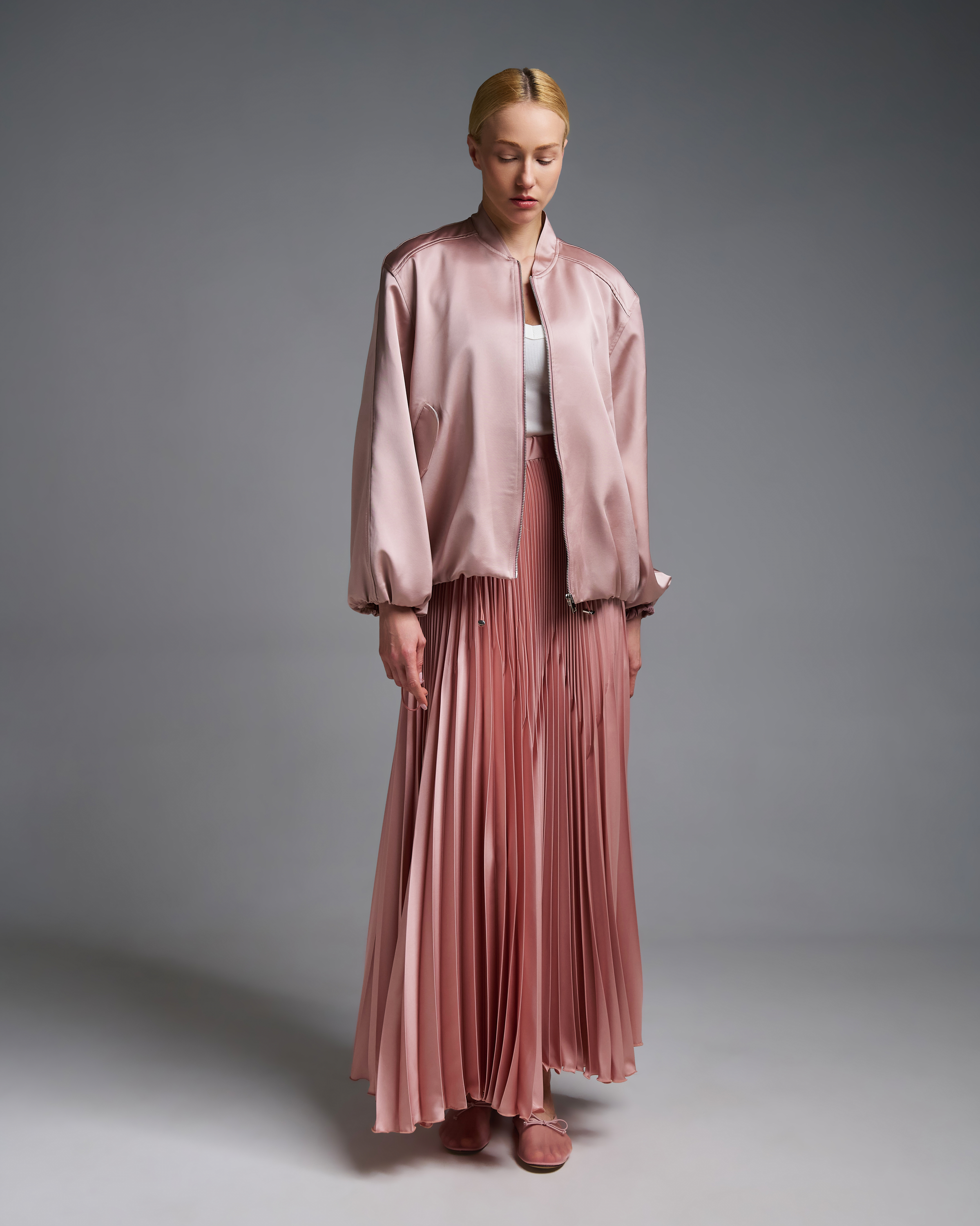 Ροζ σατέν Μπουφάν bomber Vicolo - 1