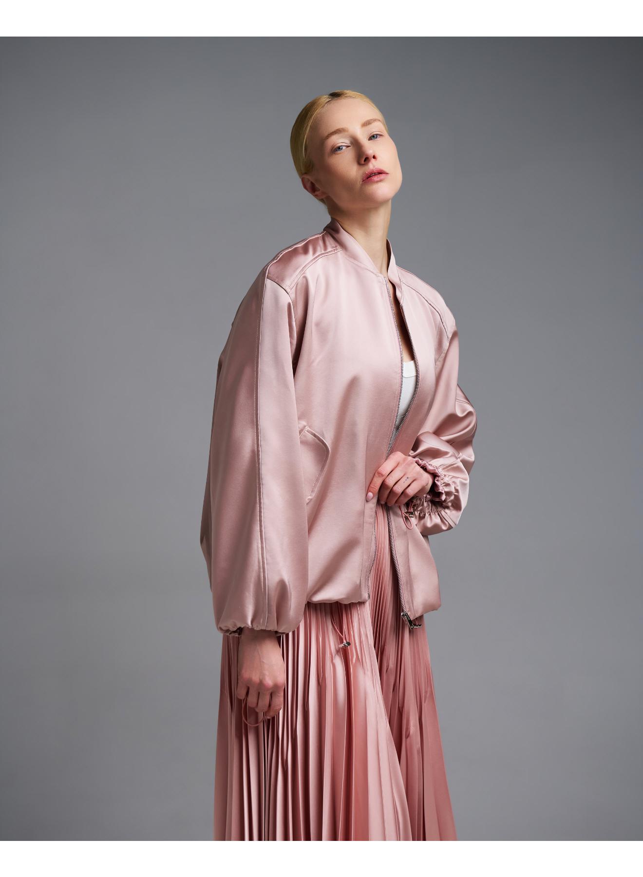 Ροζ σατέν Μπουφάν bomber Vicolo - 1