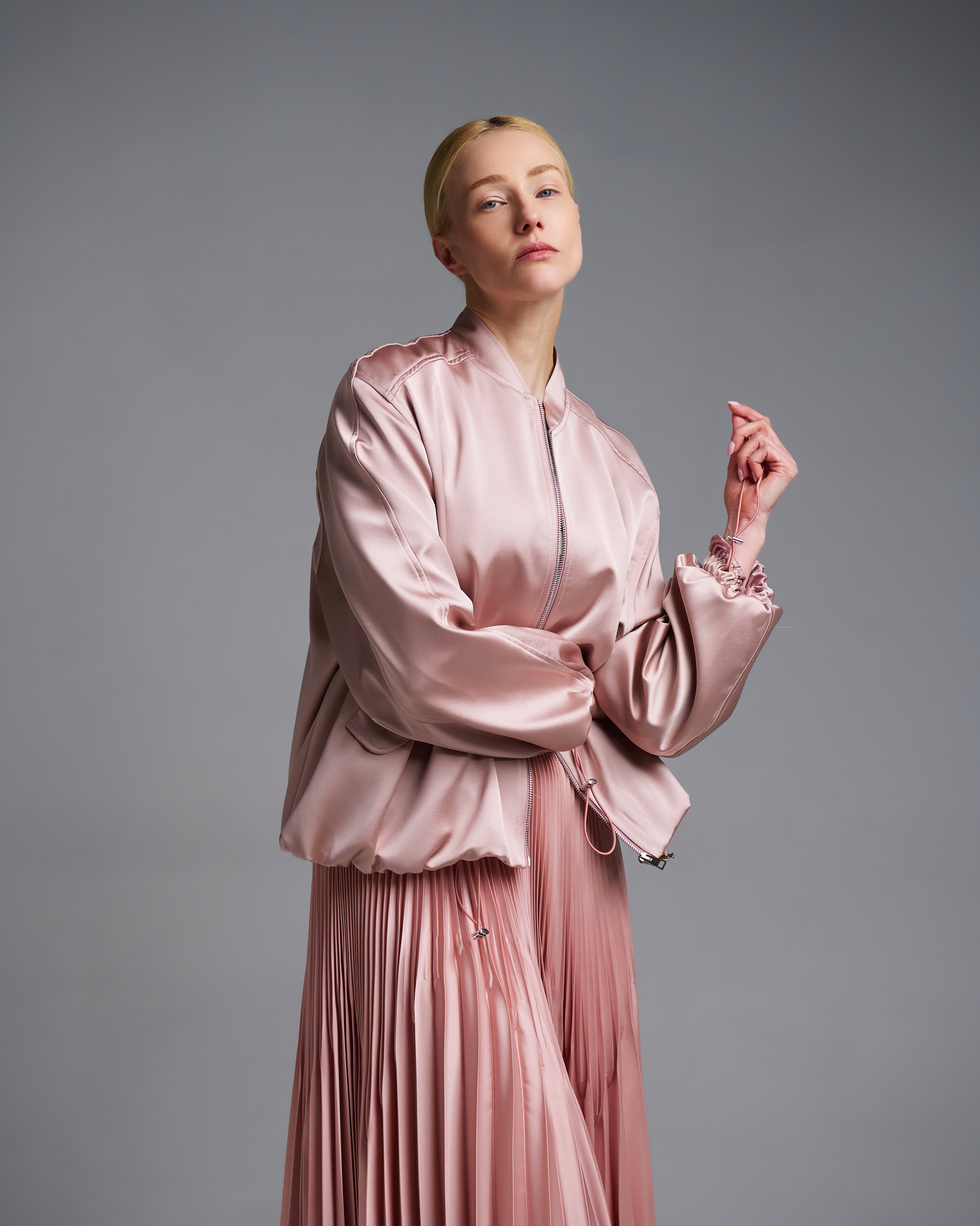 Ροζ σατέν Μπουφάν bomber Vicolo - 2