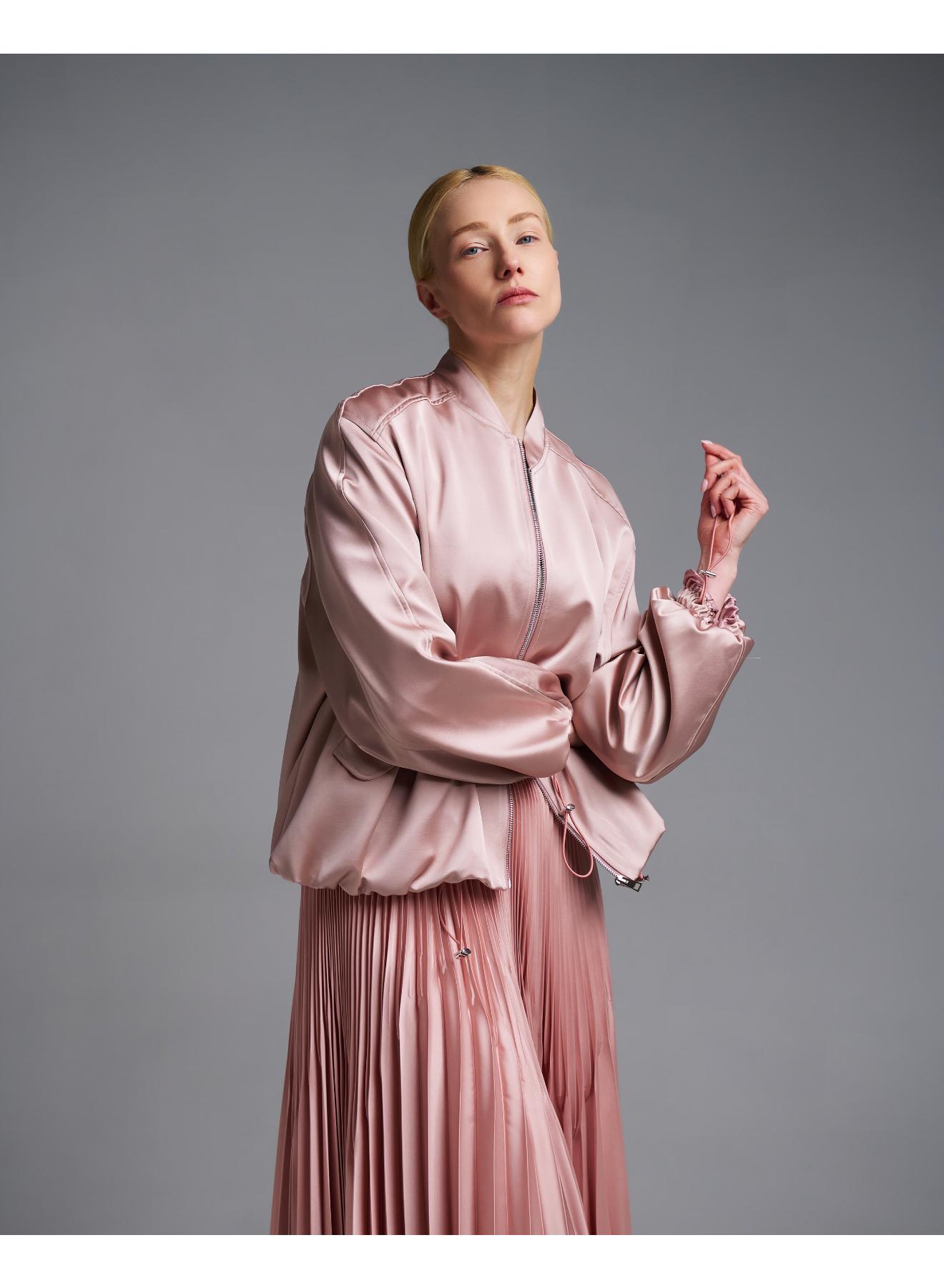 Ροζ σατέν Μπουφάν bomber Vicolo - 3