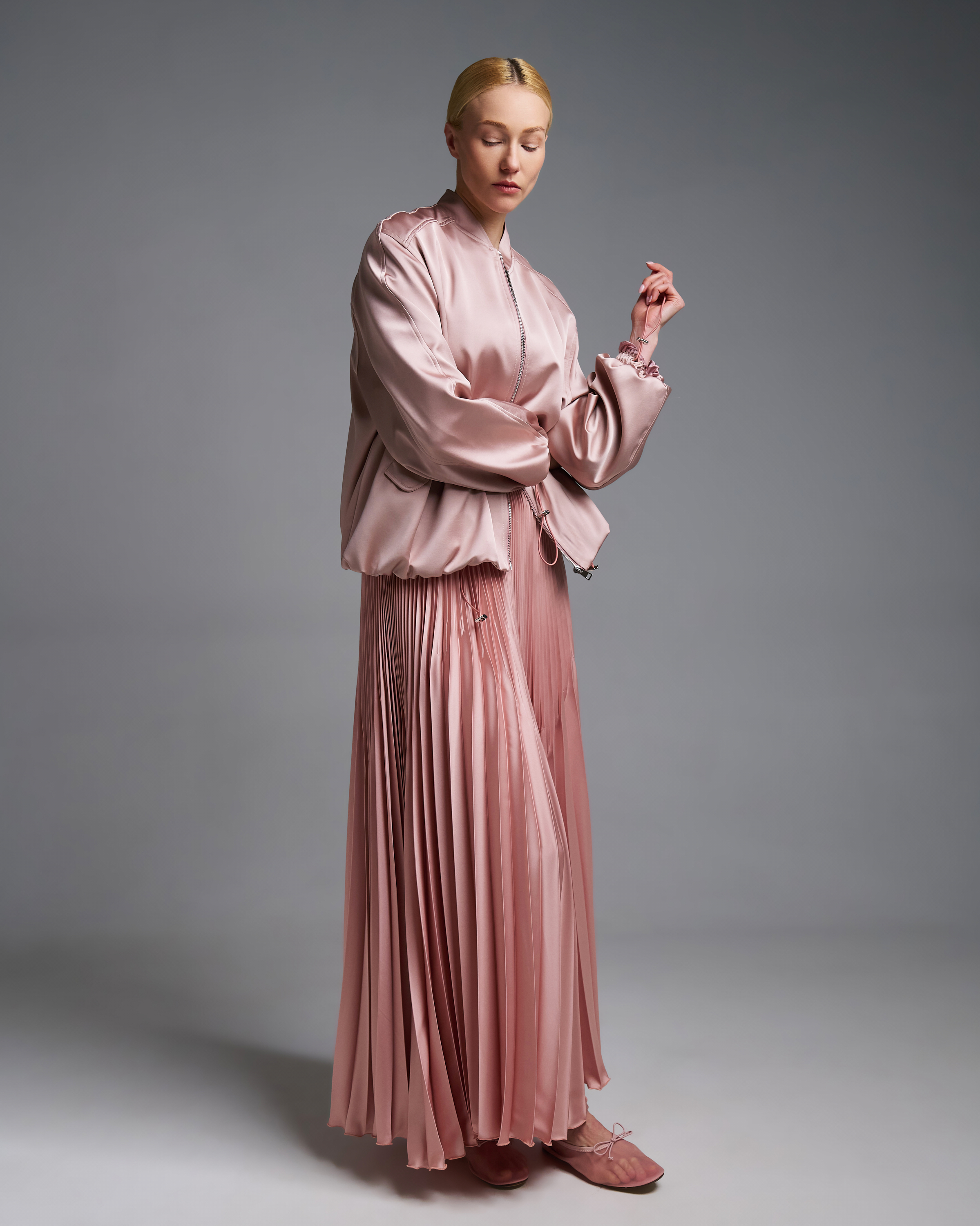 Ροζ σατέν Μπουφάν bomber Vicolo - 4