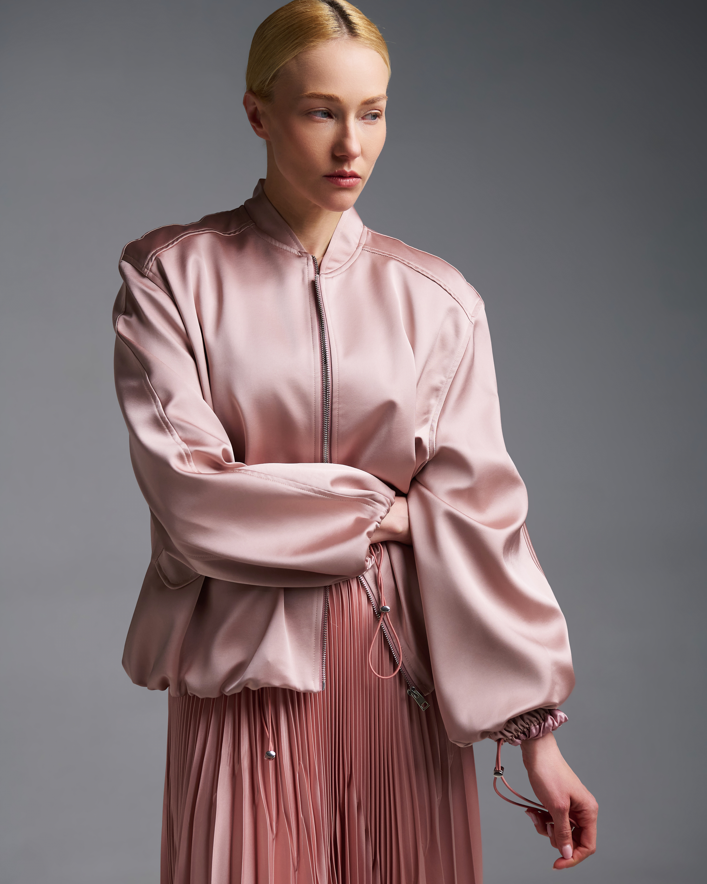 Ροζ σατέν Μπουφάν bomber Vicolo - 5