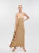 Gold silky touch long Dress with straps La Liberta - 0