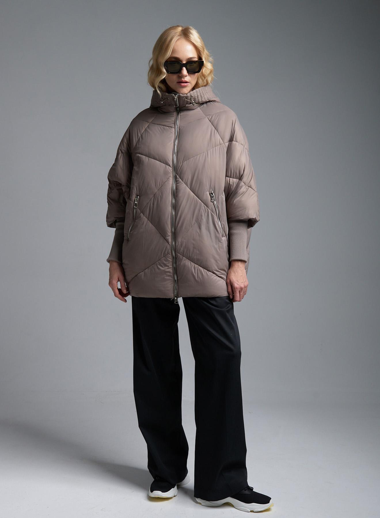 Taupe Μπουφάν puffer με κουκούλα Fly Luxury - 3