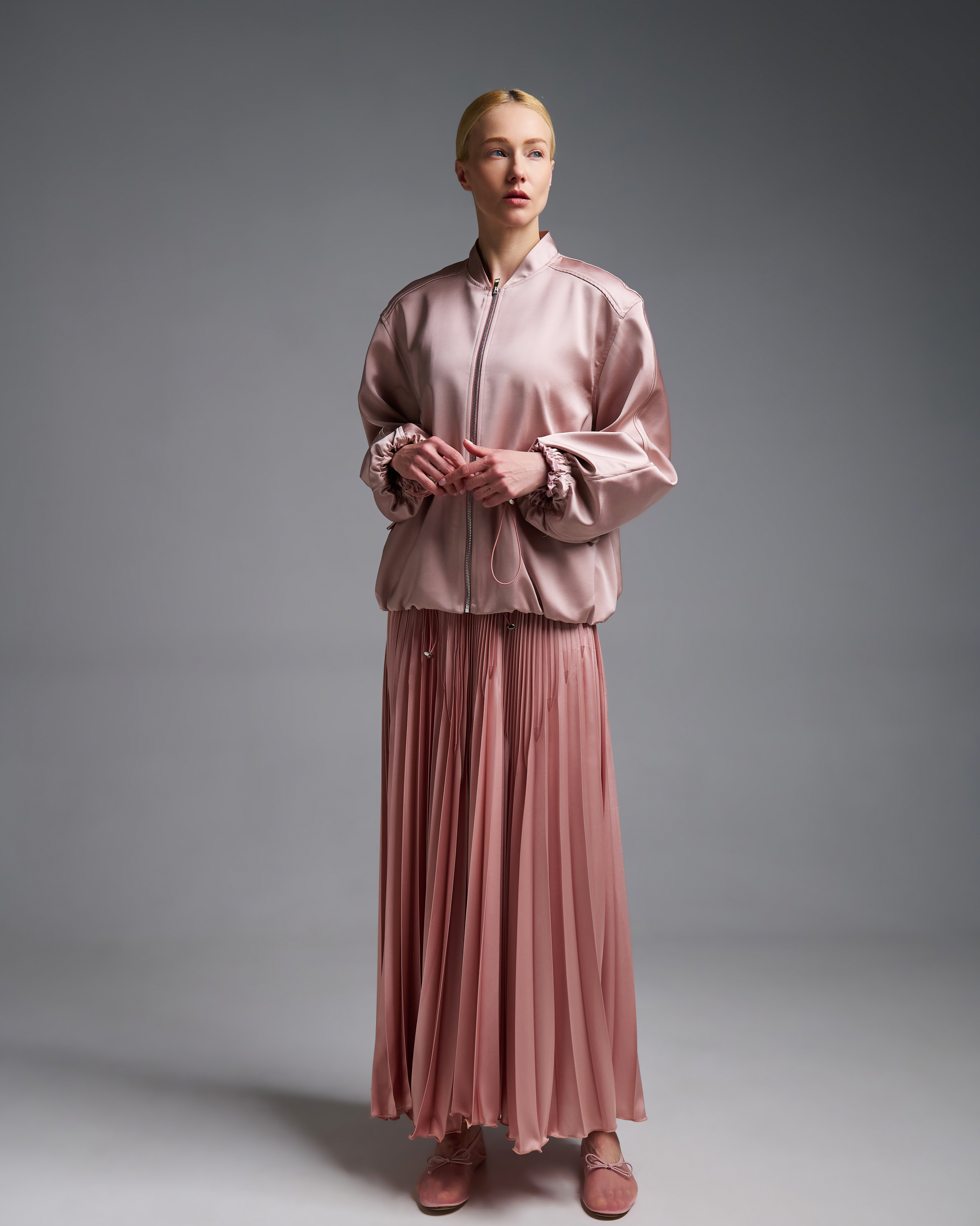 Ροζ σατέν Μπουφάν bomber Vicolo - 7