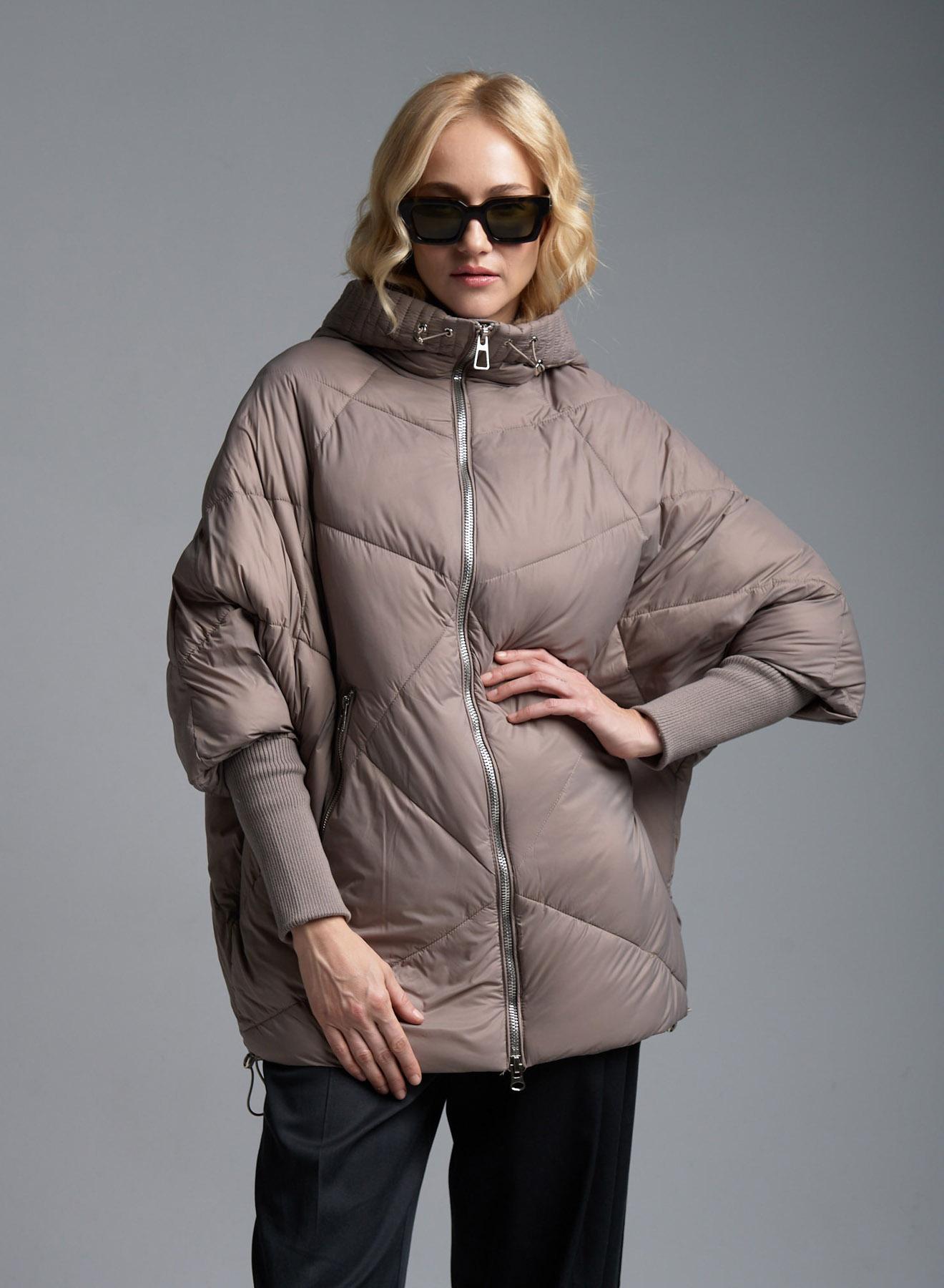 Taupe Μπουφάν puffer με κουκούλα Fly Luxury - 1