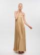 Gold silky touch long Dress with straps La Liberta - 1