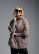 Taupe Μπουφάν puffer με κουκούλα Fly Luxury - 3