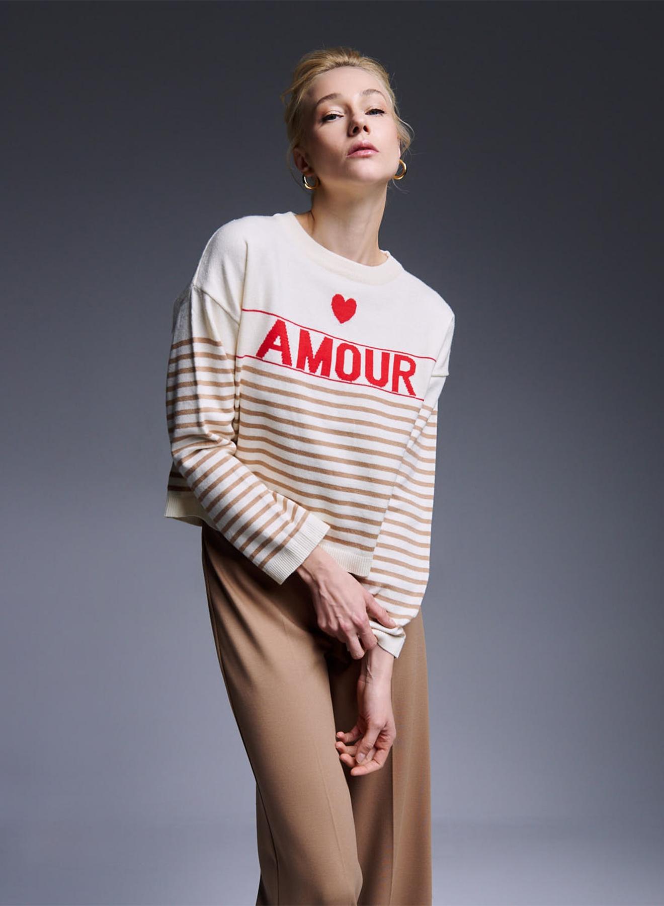 Μπλούζα πλεκτή με ρίγες Amour - 3