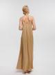 Gold silky touch long Dress with straps La Liberta - 4