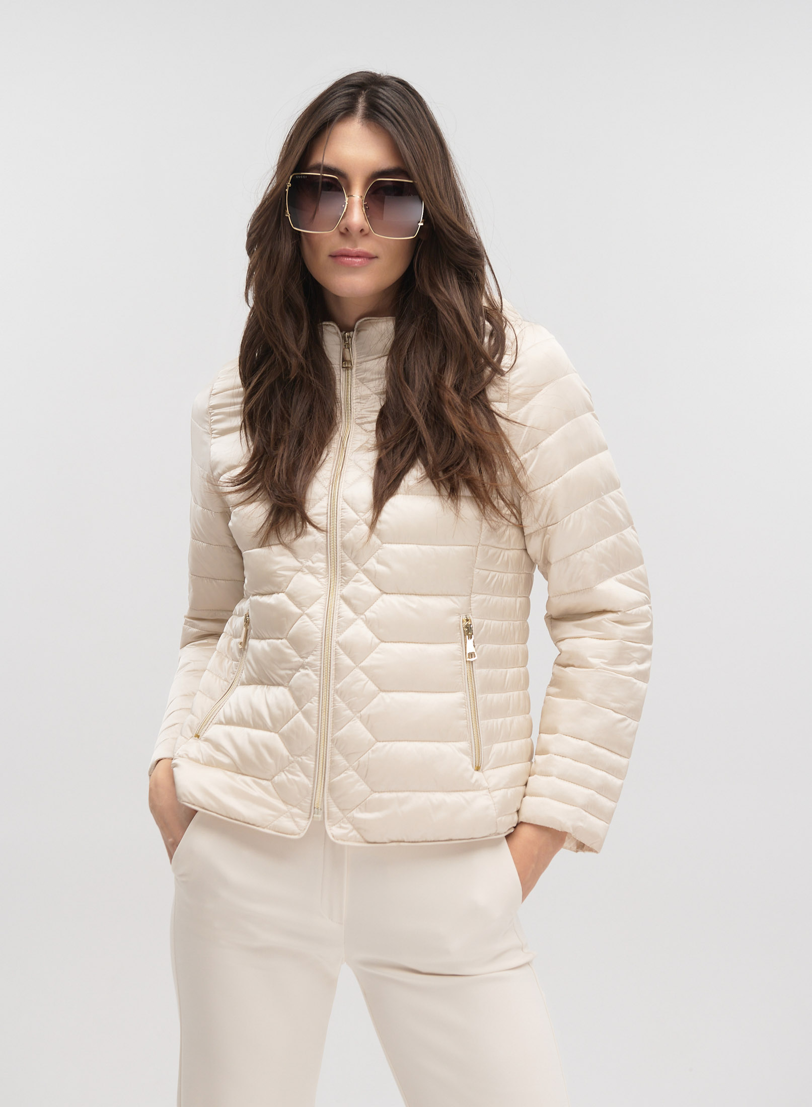 Ecru Jacket with detachable hood Fly Luxury - 6