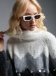 White-Grey turtleneck Sweater with sequins ChicLink - 3