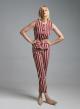 Bordeaux-Beige sleeveless Blouse with stripes Motel-5