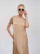 Beige silky touch long Dress with short sleeves Tensione In - 1