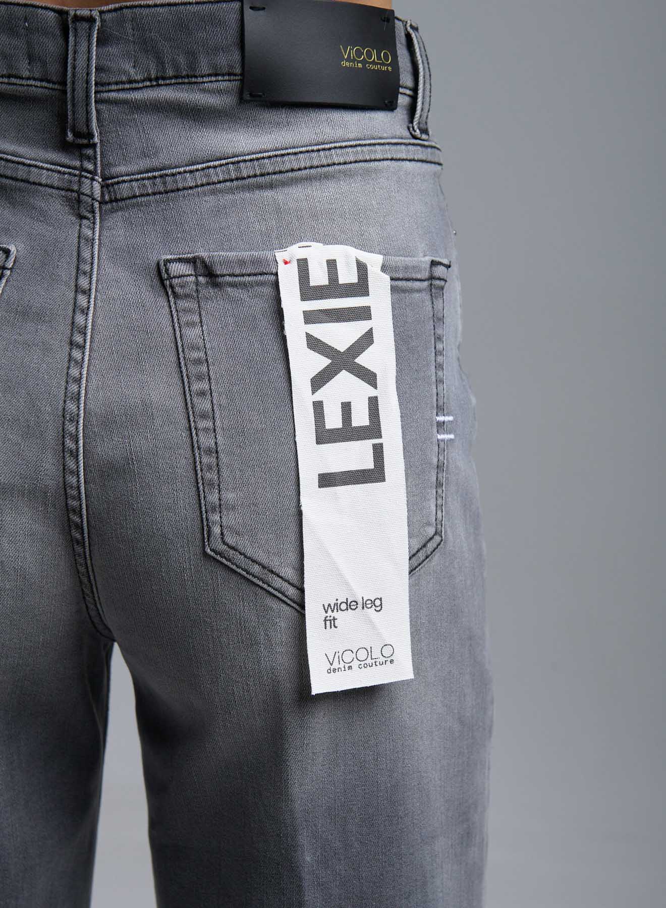 Γκρι Τζιν Παντελόνι wide legs Vicolo - 3