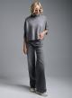 Grey lose fit, turtleneck Sweater with three-quarters sleeves Cosmoda - 2