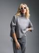 Grey lose fit, turtleneck Sweater with three-quarters sleeves Cosmoda - 0