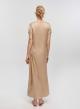 Beige silky touch long Dress with short sleeves Tensione In - 3