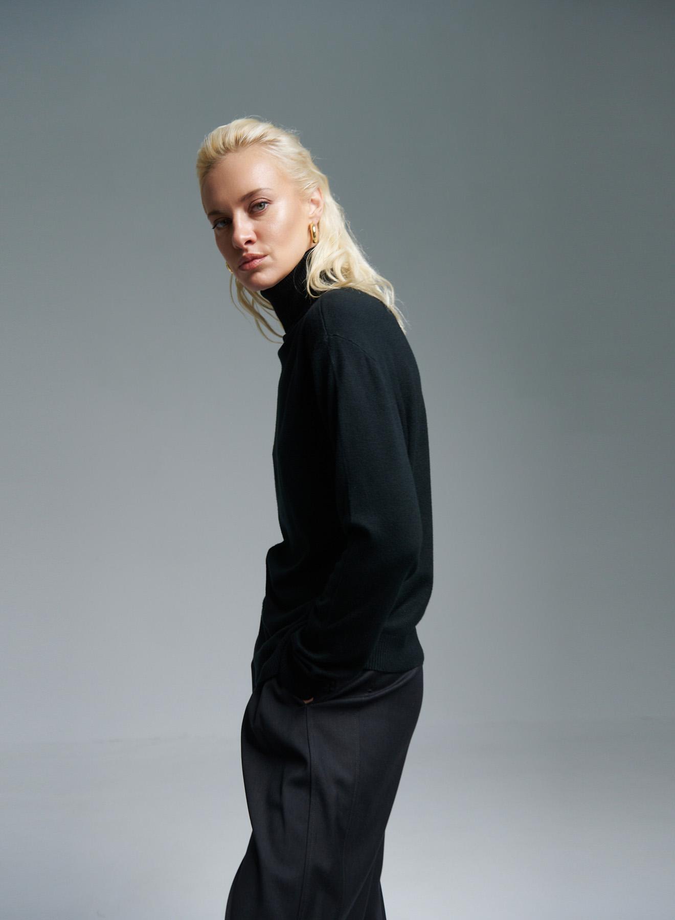 Black turtleneck Sweater Melany - 4